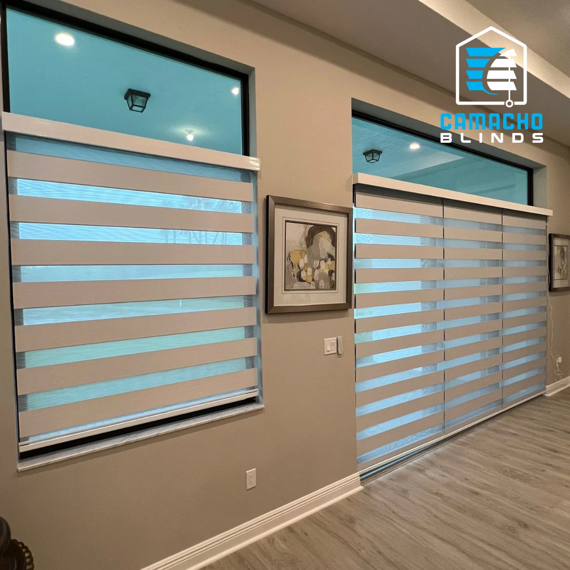 Recent zebra shades installation by Camacho Blinds 7