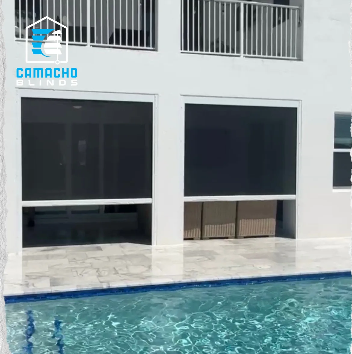 Motorized Patio Screens installation by Camacho Blinds, photo 1