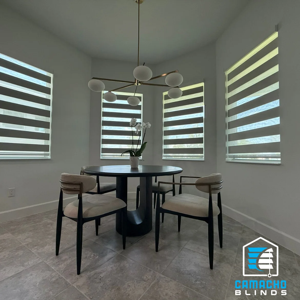 Recent zebra shades installation by Camacho Blinds 9