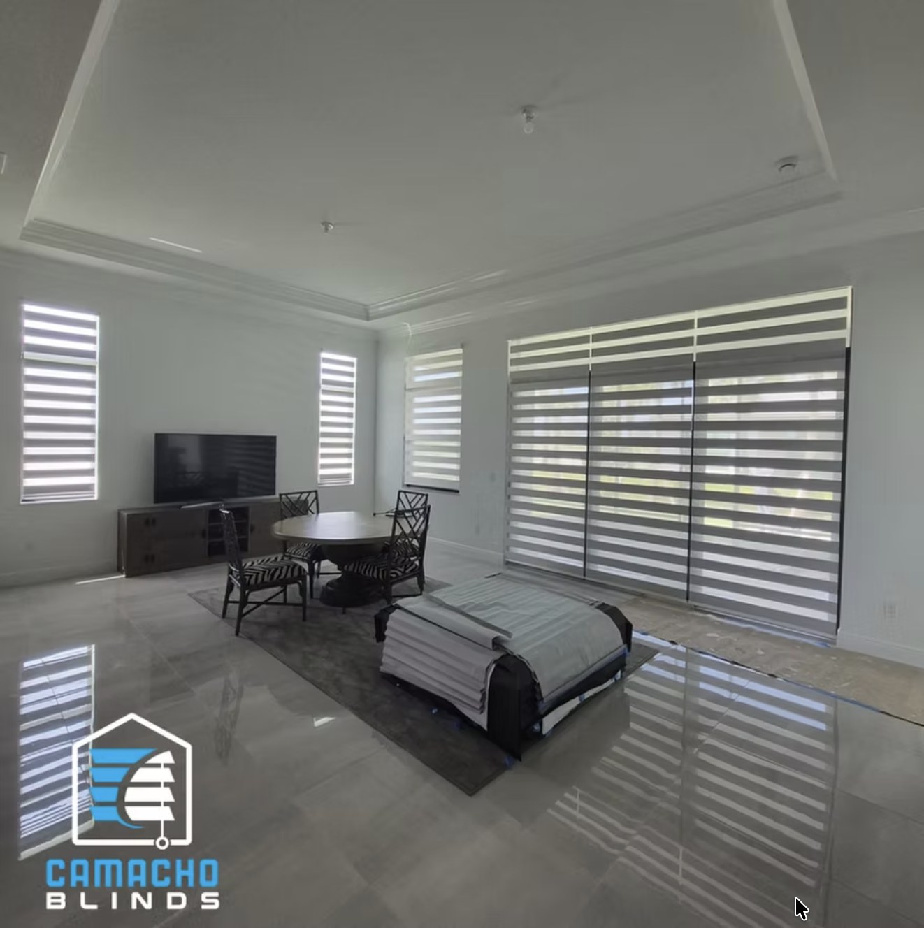 Recent zebra shades installation by Camacho Blinds 11