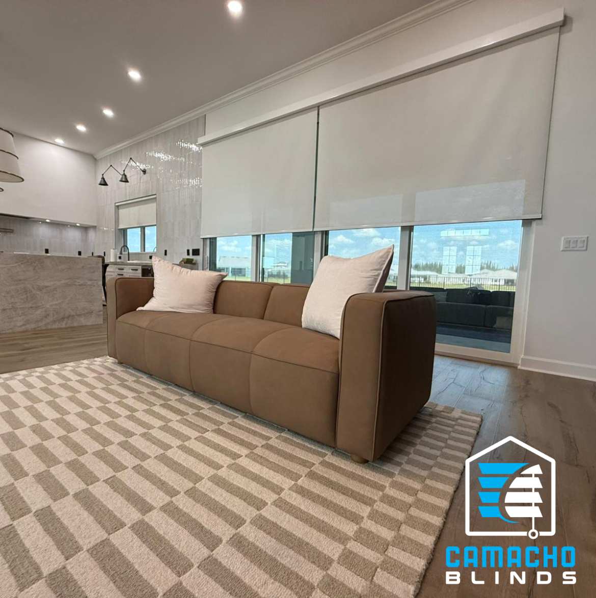 Recent roller shades installation by Camacho Blinds 16