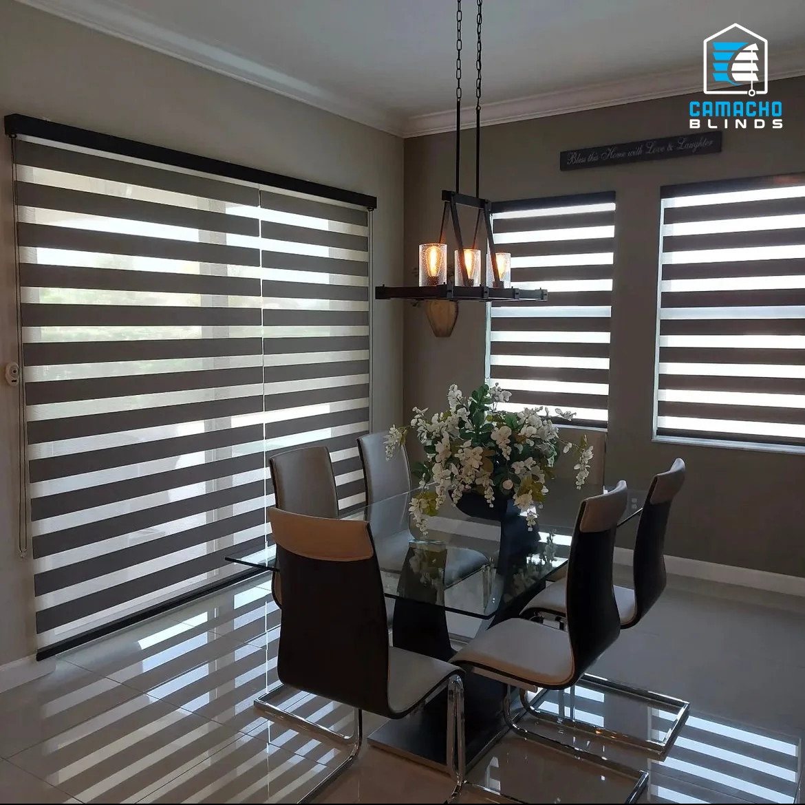 Recent zebra shades installation by Camacho Blinds 1
