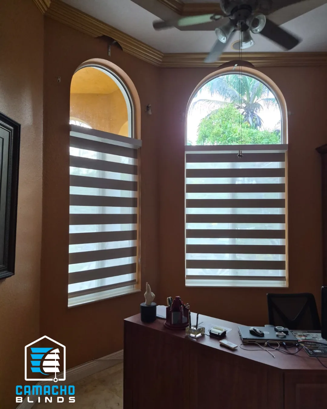 Zebra Shades installation by Camacho Blinds, photo 2