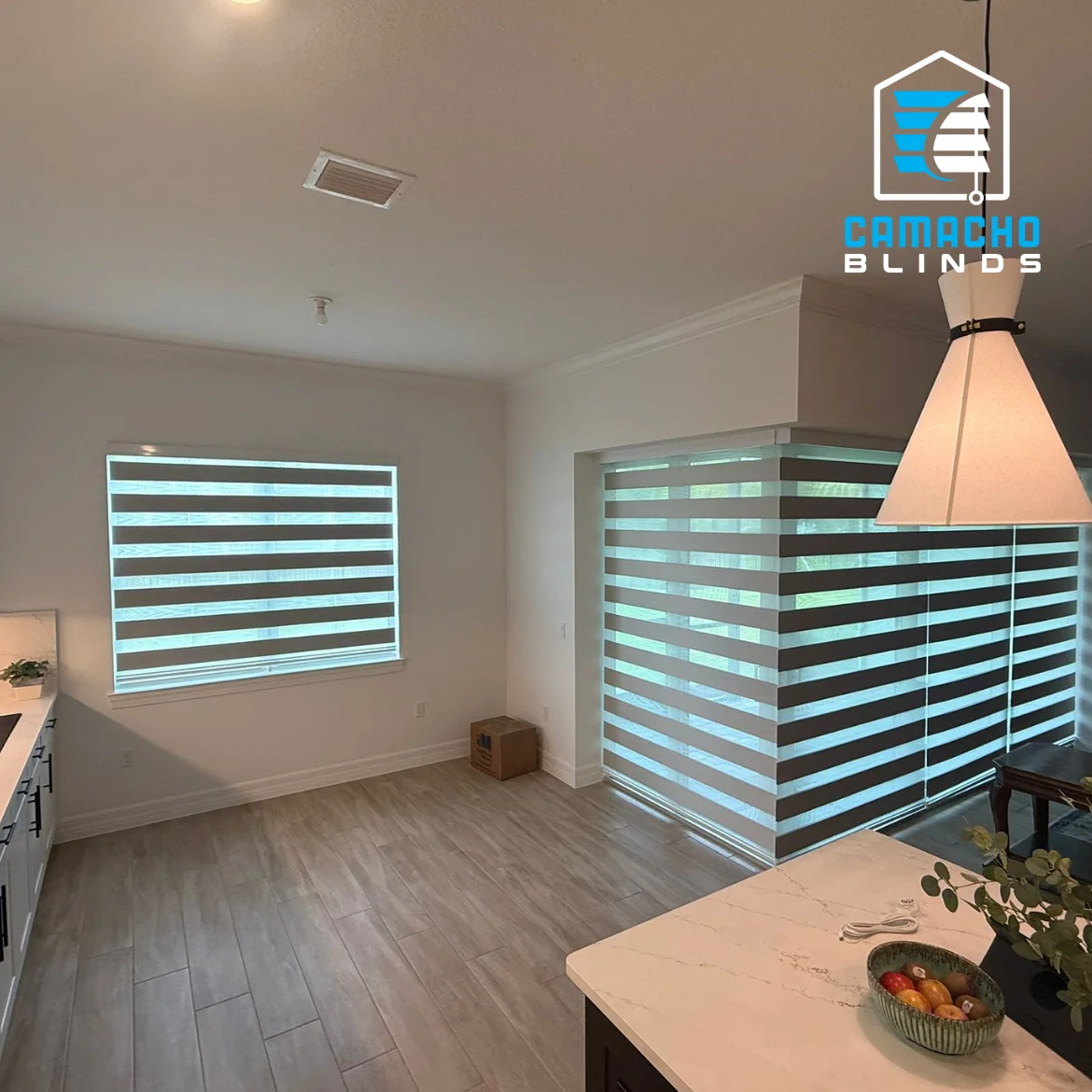 Recent zebra shades installation by Camacho Blinds 10