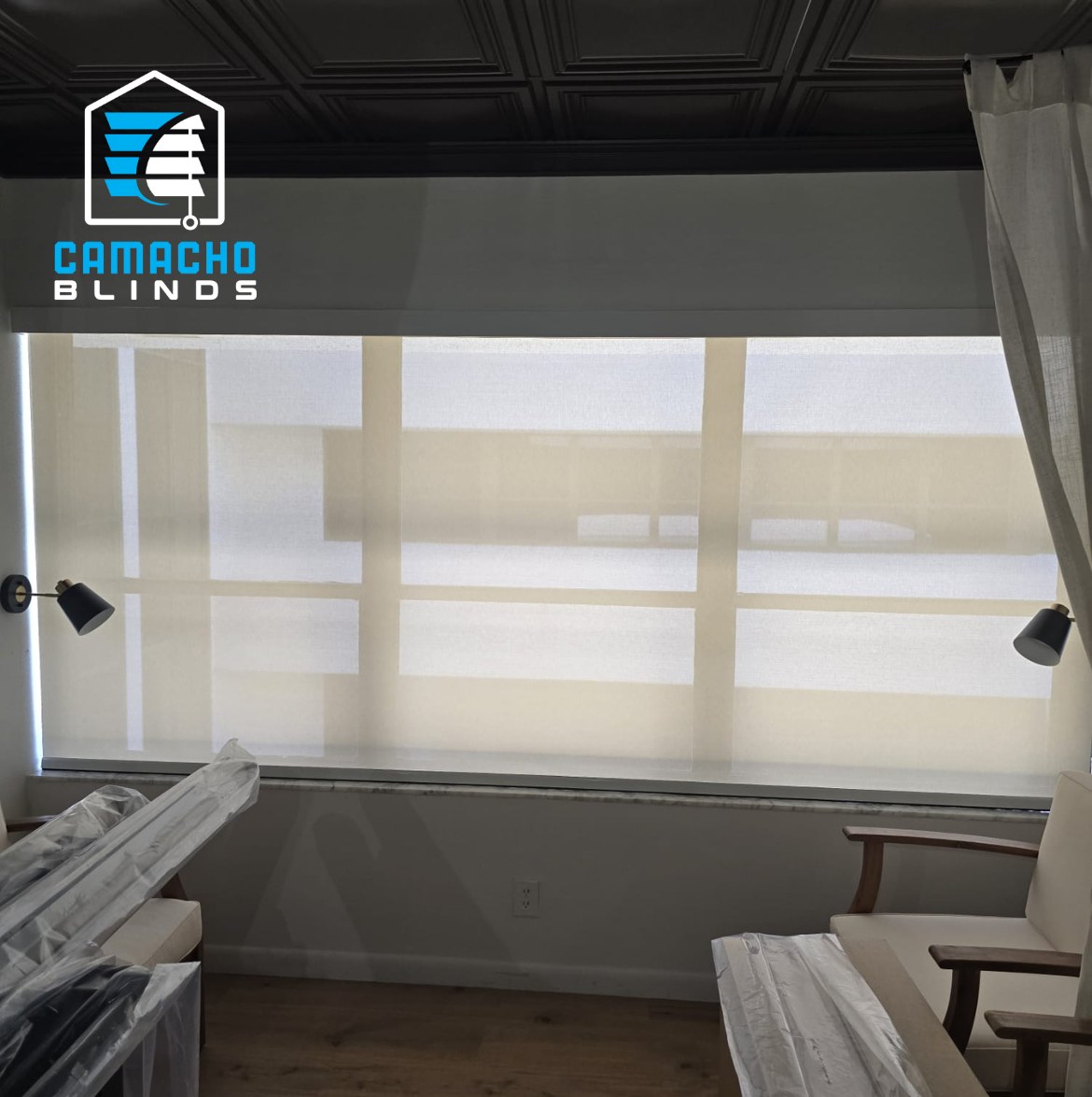 Recent roller shades installation by Camacho Blinds 6