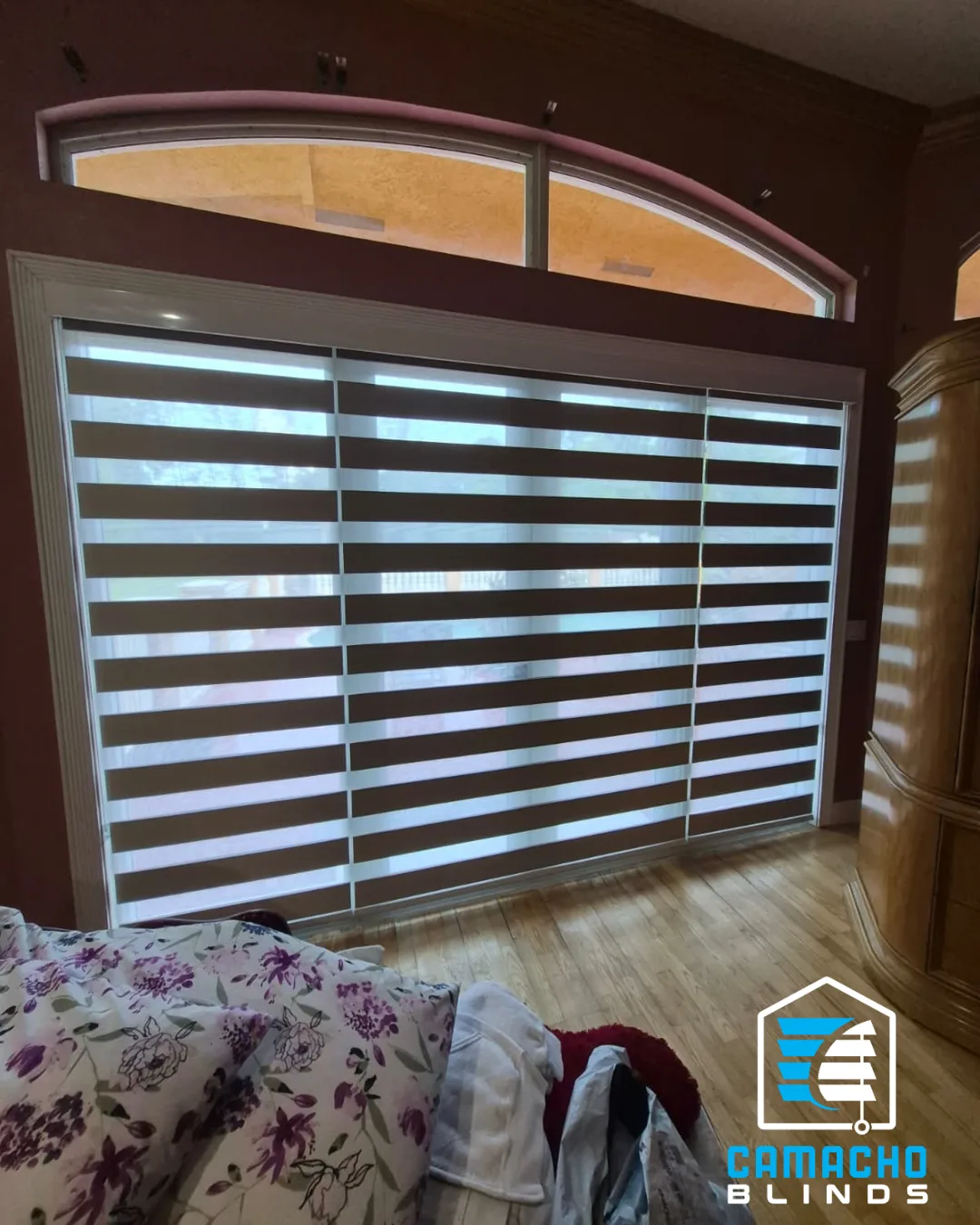 Zebra Shades installation by Camacho Blinds, photo 1