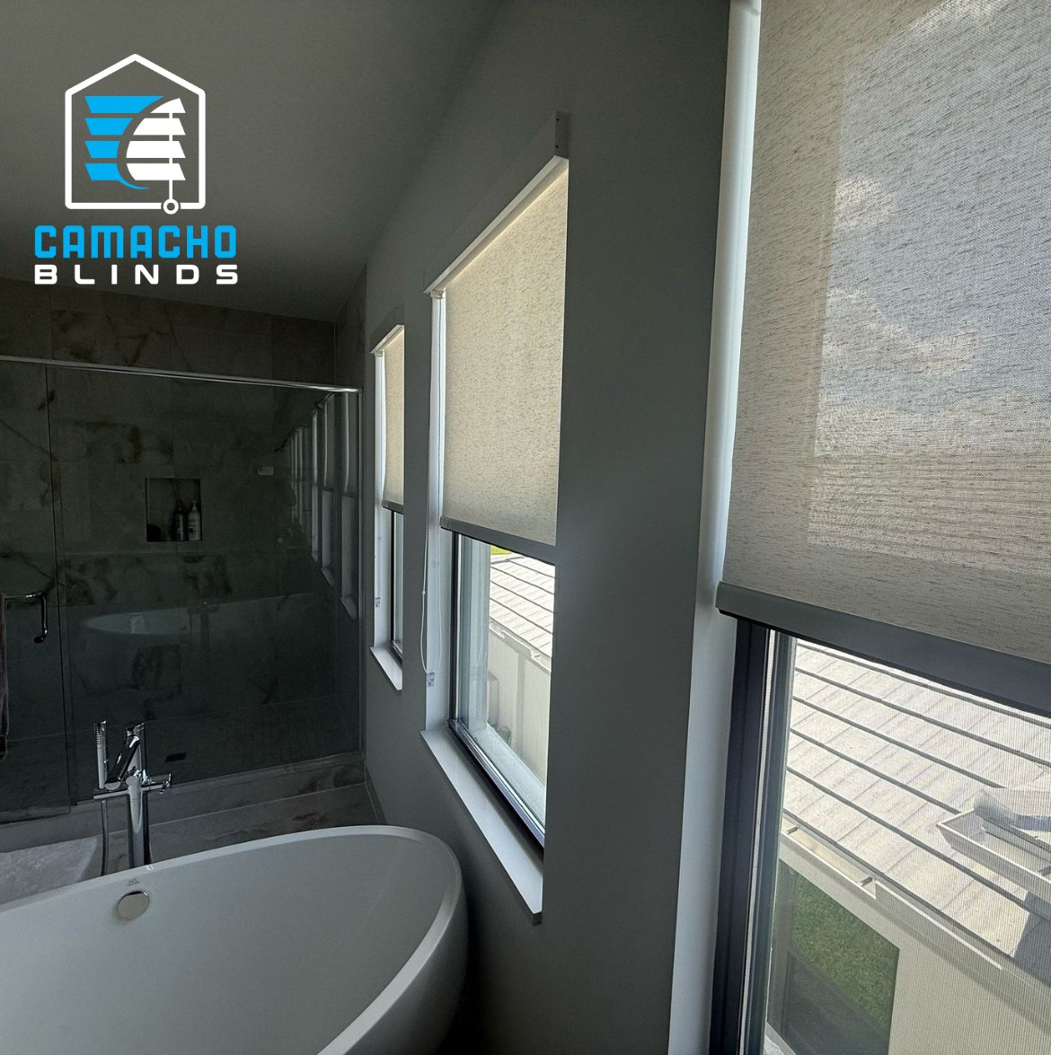 Recent roller shades installation by Camacho Blinds 10