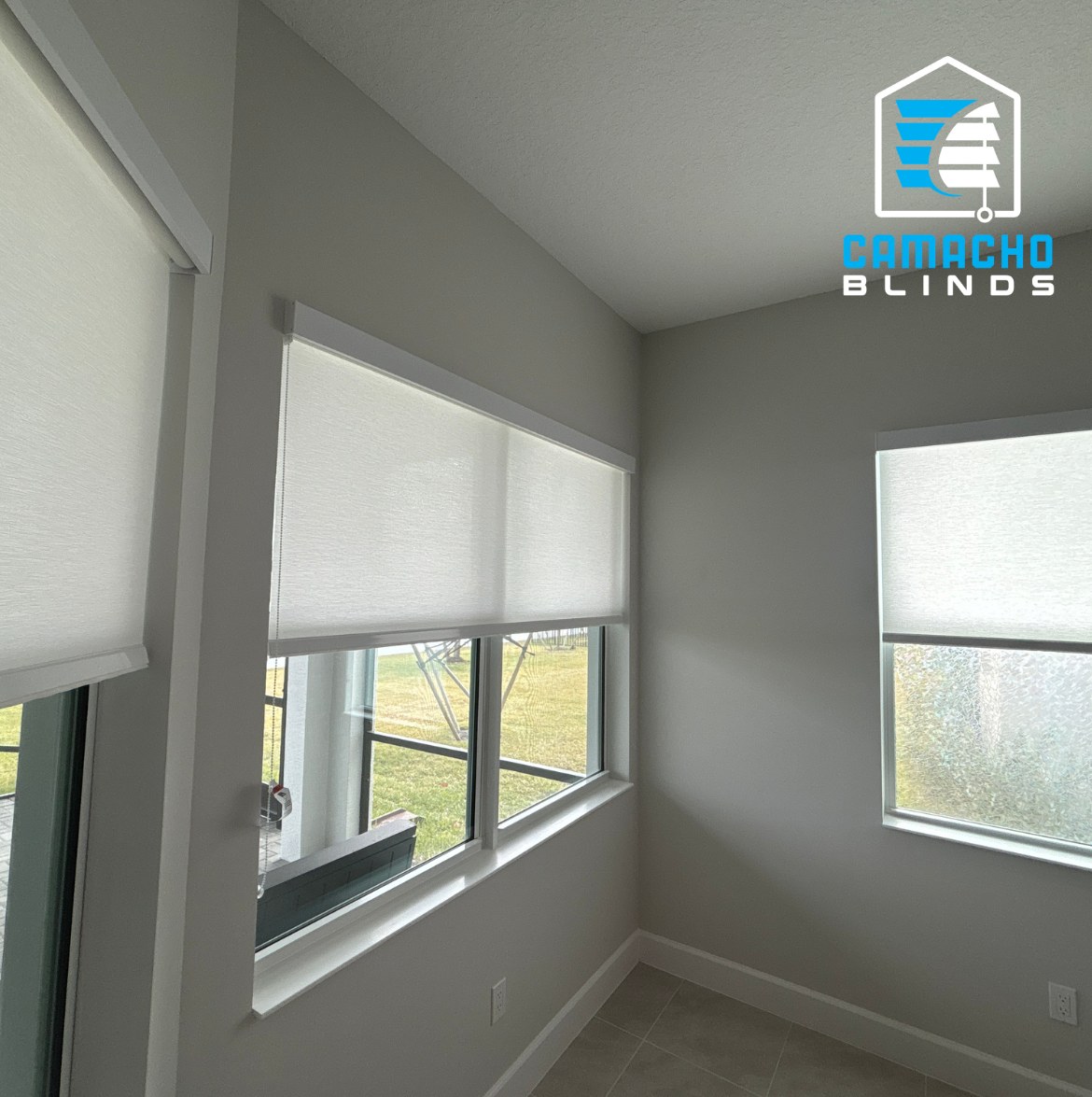 Recent roller shades installation by Camacho Blinds 2