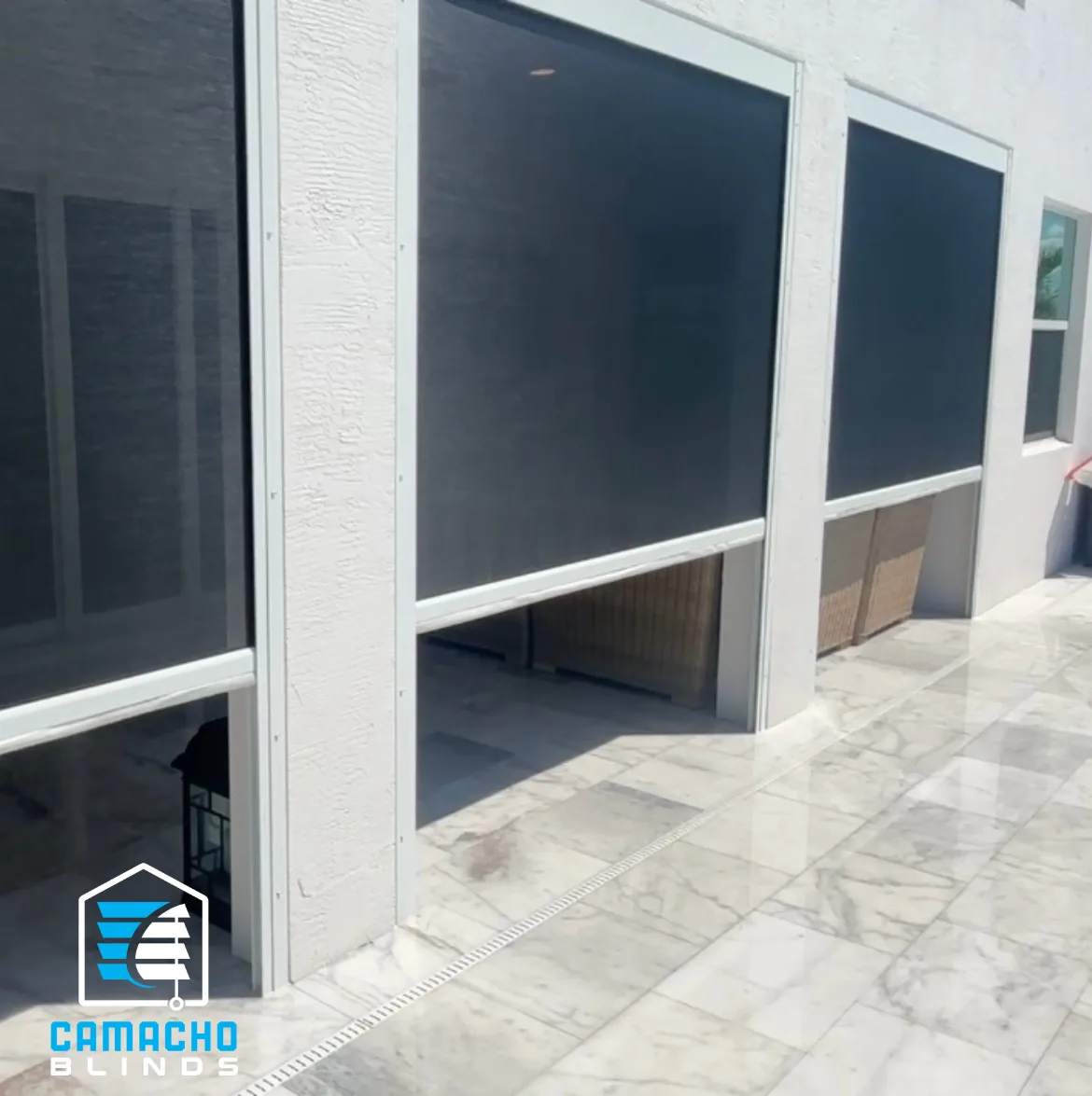 Motorized Patio Screens installation by Camacho Blinds, photo 4