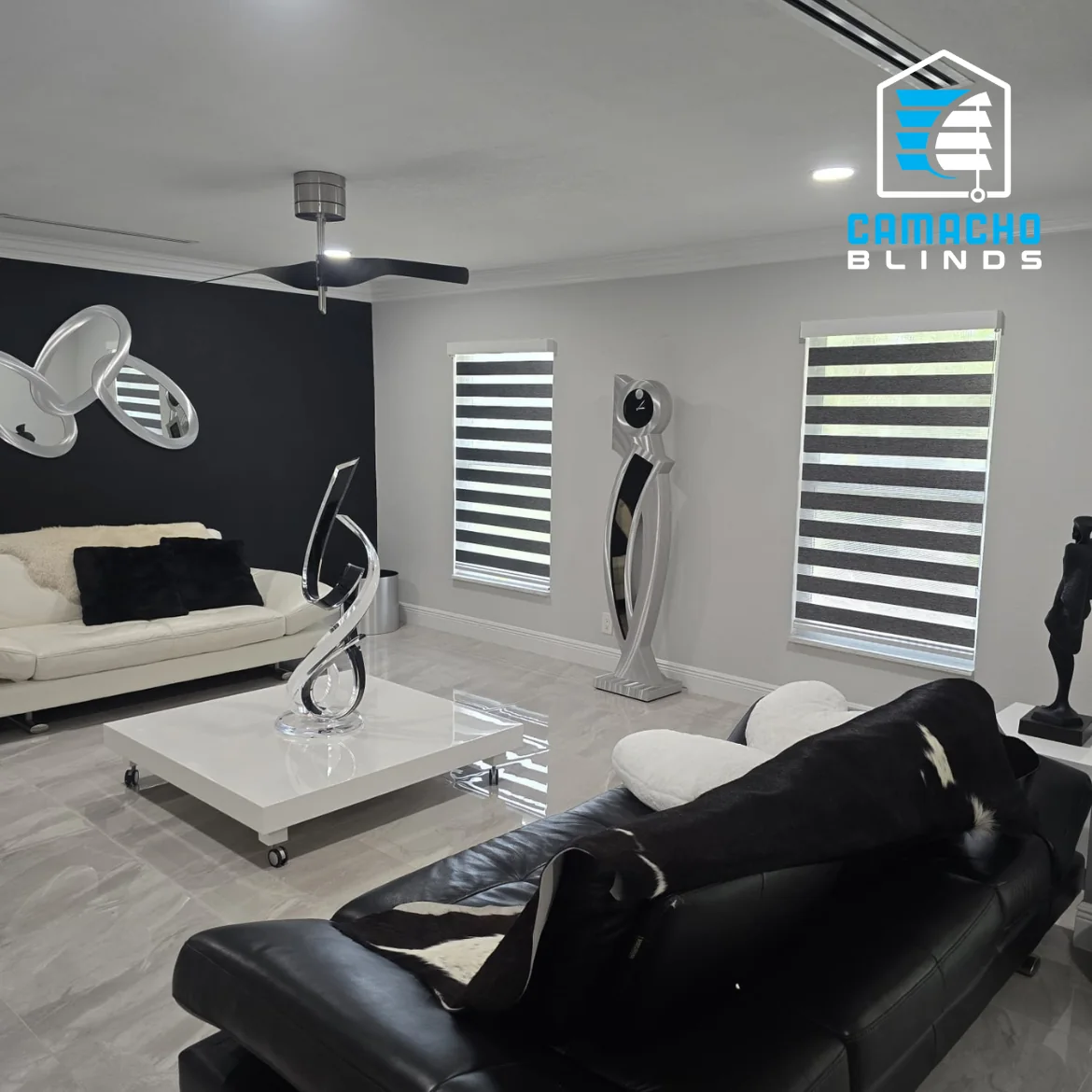Recent zebra shades installation by Camacho Blinds 6