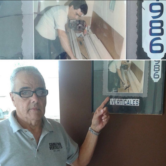 Ernesto Camacho working on blinds in the early days
